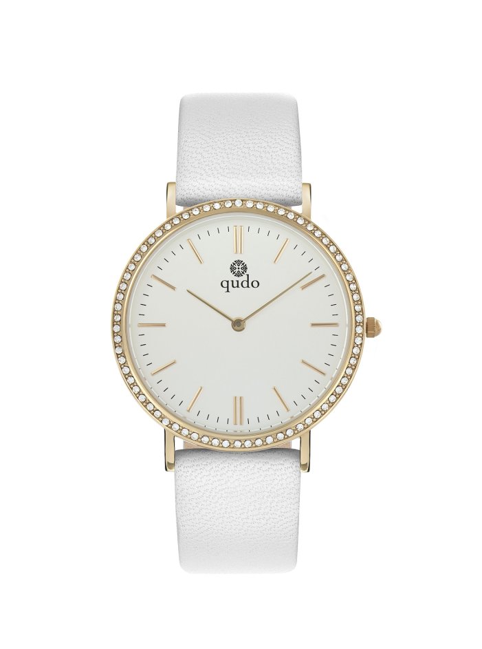 801507 Hodinky QUDO Trento Gold Bianco2