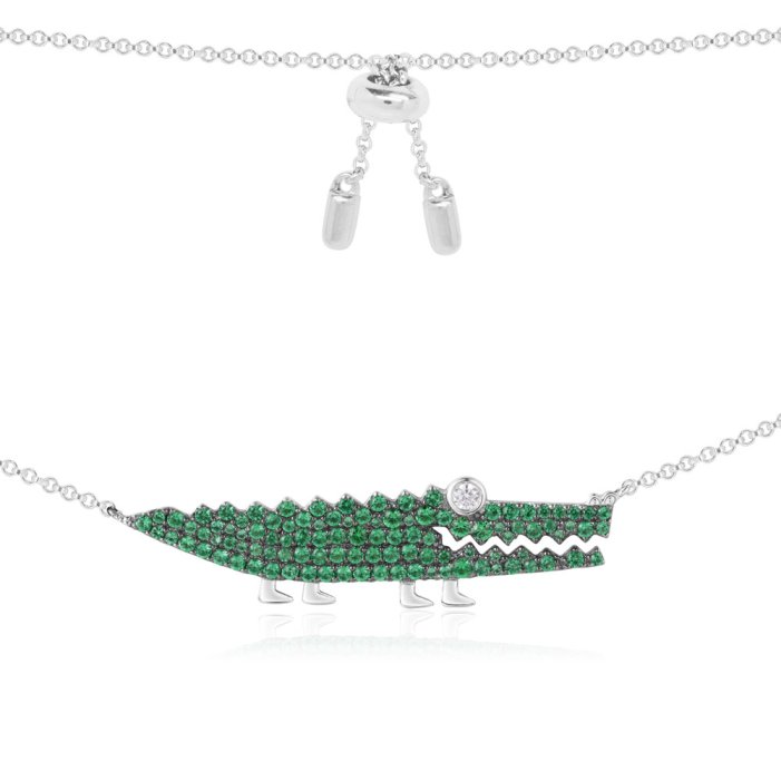 AC3895XKG Nahrdelnik APM MONACO Silver Green Croco
