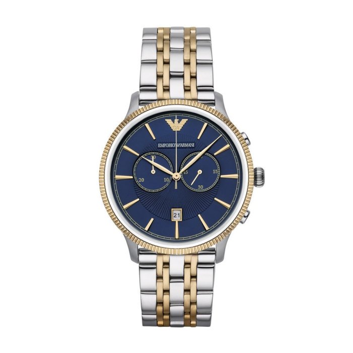 strieborno modro zlate hodinky emporio armani