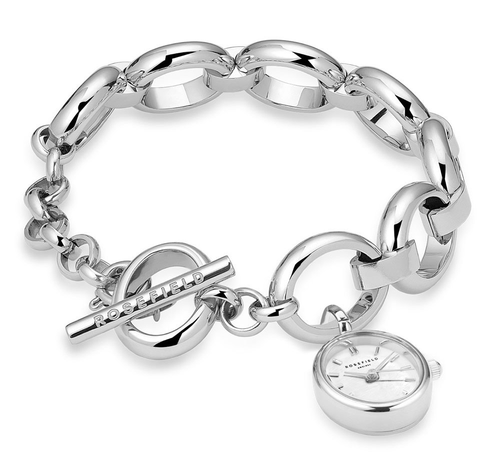Hodinky ROSEFIELD THE OVAL CHARM CHAIN WHITE SILVER