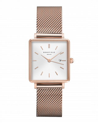 QWSR Q01 Hodinky ROSEFIELD The Boxy White Sunray Rose Gold