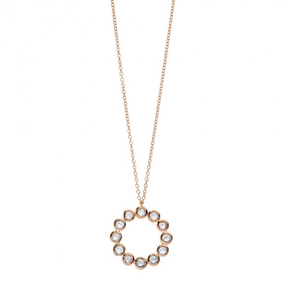 Halskette Bohemian 18 K Rosegold vergoldet Mondstein hk8210 ms