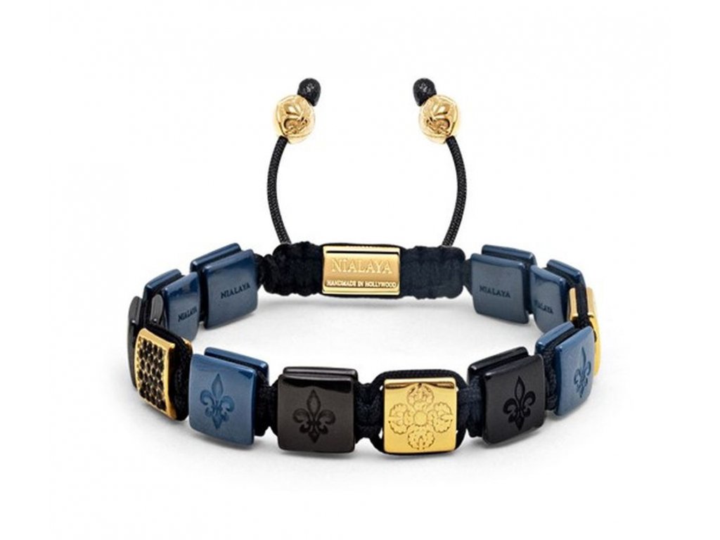 DÁMSKY NÁRAMOK NIALAYA DORJE BLACK, BLUE & GOLD CERAMIC