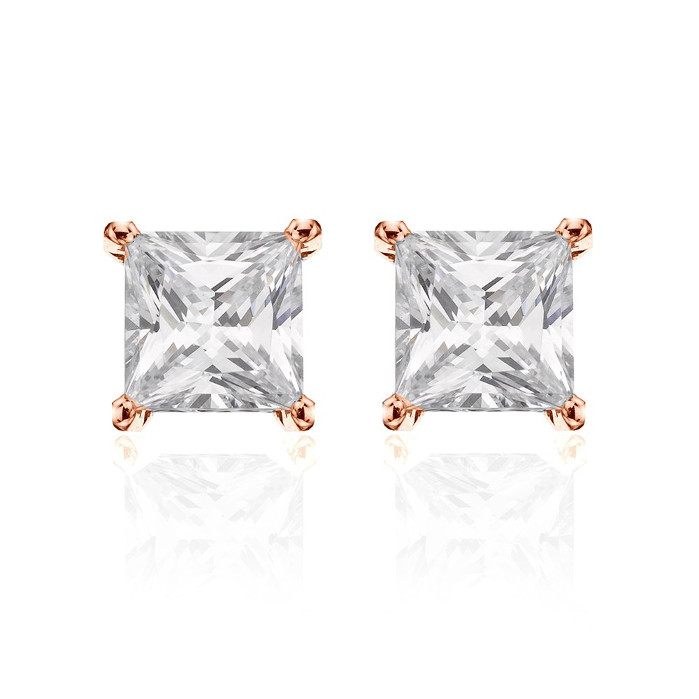 Náušnice NEW BLING with white square zirconia 9NB-0050