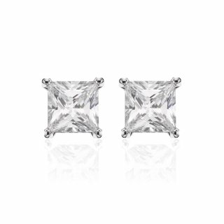 9NB 0004 Nausnice NEW BLING with white square zirconia