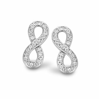 9NB 0166 Nausnice NEW BLING infinity white zirconia