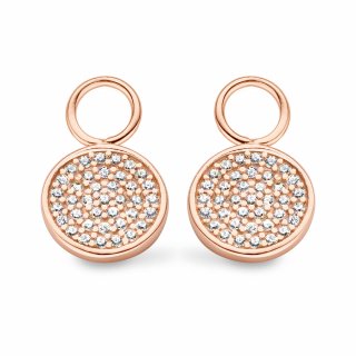 9NB 0217 Privesky na nausnice NEW BLING round white zirconia