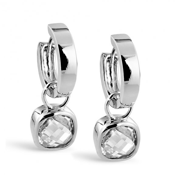 9NB 0107 Nausnice NEW BLING with pendant white zirconia