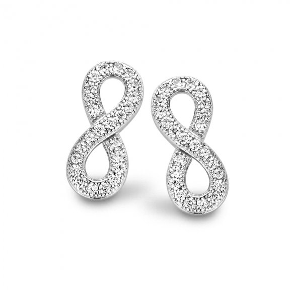 9NB 0166 Nausnice NEW BLING infinity white zirconia